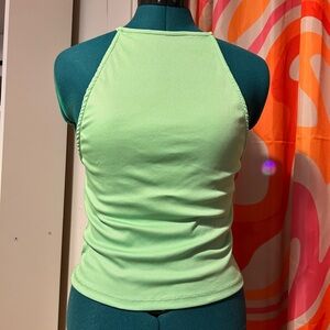 Green ribbed high-neck green topshop tank top NWT